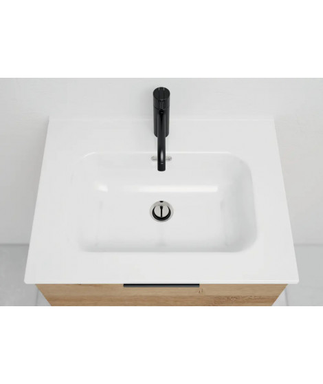 PLAN DOMAO CERAMIQUE L90 SIMPLE VASQUE BLANC PROFONDEUR 46CM