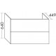 CAISSON DOMAO L60 2 TIROIRS POUR SIMPLE VASQUE CHENE L58XH64XP45