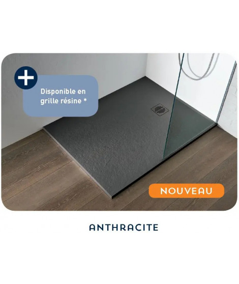 RECEVEUR DOMAO ANTHRACITE ARDOISE 170X90 GRILLE RESINE
