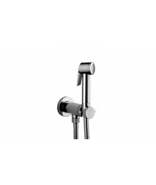 ENSEMBLE HYGIENIQUE PALOMA FLAT ABS SORTIE AC SUPPORT & ROBINET ARRET SECURISE CHROME