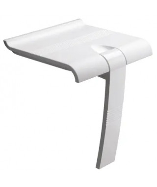 SIEGE DOUCHE ARSIS BLANC LARGEUR 450 PIED BLANC