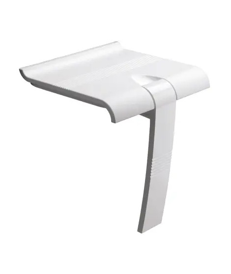 SIEGE DOUCHE ARSIS BLANC LARGEUR 450 PIED BLANC