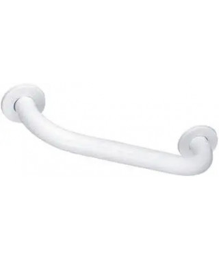 BARRE D'APPUI DROITE 600MM Ø30 ALU+EPOXY BLANC  VIS CACHEES
