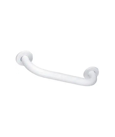 BARRE D'APPUI DROITE 600MM Ø30 ALU+EPOXY BLANC  VIS CACHEES