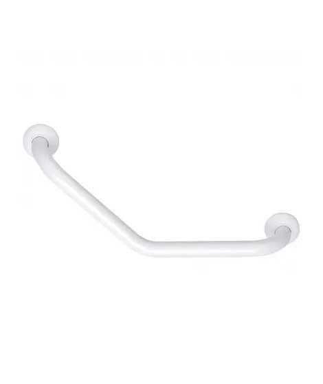 BARRE D'APPUI COUDEE 135° Ø30 L265 ALU+EPOXY BLANC VIS CACHEES