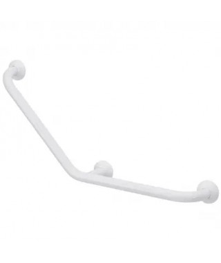 BARRE D'APPUI COUDEE 135° Ø30 L40 3 POINTS DE FIXATION ALU+ EPOXY BLANC VIS CACHEES