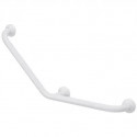 BARRE D'APPUI COUDEE 135° Ø30 L40 3 POINTS DE FIXATION ALU+ EPOXY BLANC VIS CACHEES