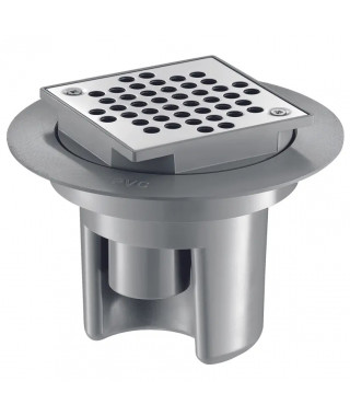 SIPHON DE SOL CHROME 100X100 HAUTEUR REGLABLE A 30MM