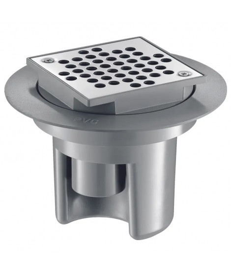 SIPHON DE SOL CHROME 100X100 HAUTEUR REGLABLE A 30MM