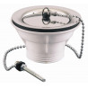 BONDE EVIER GRILLE INOX A BOUCHON PLASTIQUE - ENCOMBREMENT SOUS EVIER 50