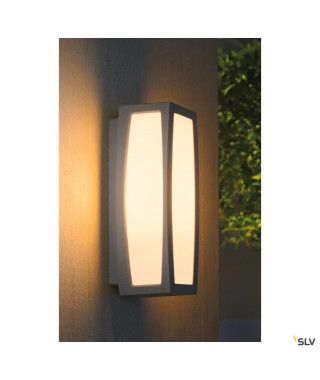 MERIDIAN BOX, APPLIQUE EXTERIEURE, DIFFUSEUR OPALESCENT, GRIS ARGENT, E27, 25W MAX, IP54,