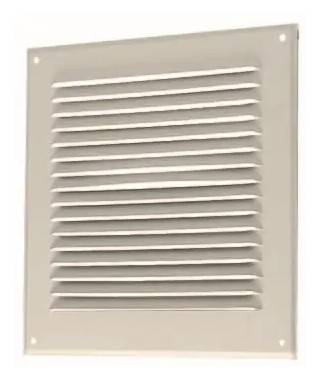 Grille extérieure métallique d'aération à auvent GAT - aluminium gris - dimensions de 250x250 mm