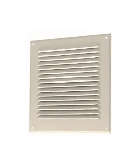 Grille extérieure métallique d'aération à auvent GAT - aluminium gris - dimensions de 250x250 mm