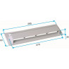 Auvent maçonnerie placé du côté extérieur - blanc - dimensions de 295 x 83 x 30 mm