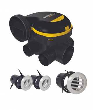 Kit VMC simple flux EasyHOME Autoréglable COMBLES Classic livré avec 3 grilles de ventilation BIP.