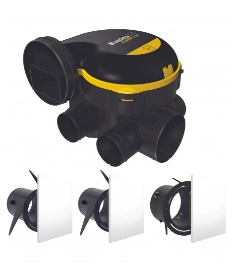 Kit VMC simple flux EasyHOME Autoréglable COMBLES Classic livré avec 3 grilles de ventilation ColorLINE.