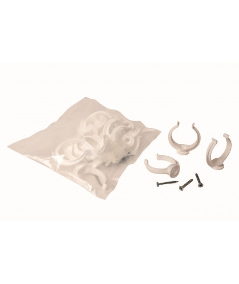 Lot de 20 colliers blancs complets (avec vis) diamètre 51mm