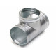 Té Equerre Galvanisé : TE 90° - Diamètre 125/80 mm - Permet le raccordement de deux branches de réseaux avec un angle de 90°