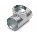 Té Equerre Galvanisé : TE 90° - Diamètre 125/80 mm - Permet le raccordement de deux branches de réseaux avec un angle de 90°