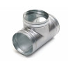 Té Equerre Galvanisé : TE 90° - Diamètre 125/80 mm - Permet le raccordement de deux branches de réseaux avec un angle de 90°