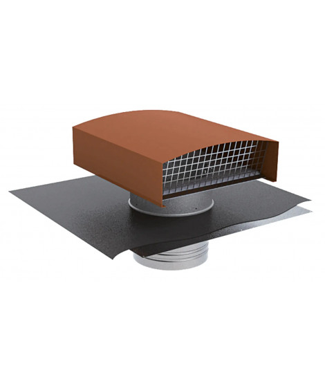 CHAPEAU TOITURE ROUGE D160 FORME RECTANGULAIRE