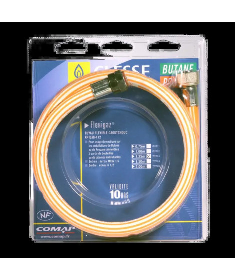FLEXIBLE GAZ BUTANE / PROPANE 1M50 10 ANS