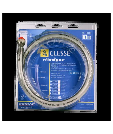 FLEXIBLE GAZ INOX 2 M GAZ NATUREL