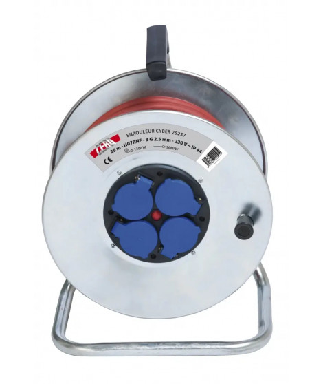 ENROULEUR ELECTRIQUE METALLIQU  E 4P 40M CABLE HO7