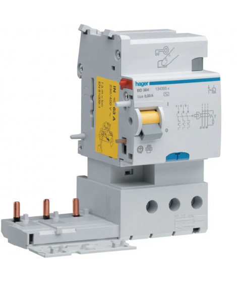 BLOC DIFFERENTIEL 3P 63A 30MA TYPE AC