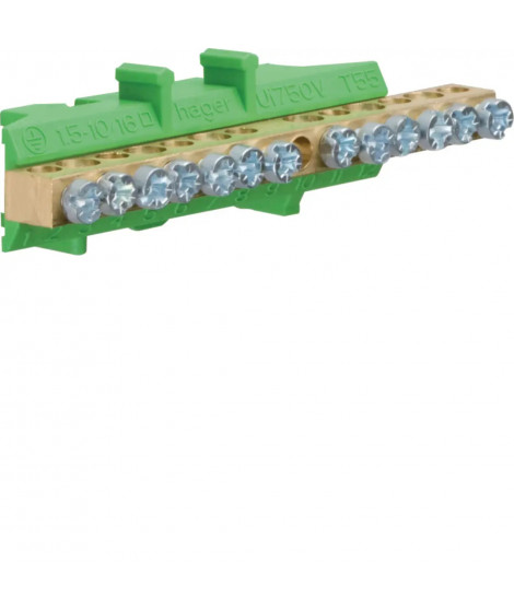 BORNE EN LAITON 7X10MM2 6X16MM 2 BASE MONTAGE VERT