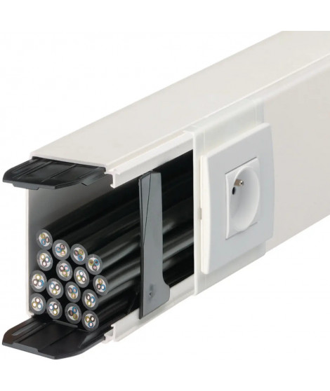 GOULOTTE LIFEA PVC H90MMXP40MM +2 ECLISSES+4 AGRAFES M7248 RAL 9016 PURE
