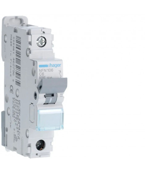 DISJONCTEUR 1P 6-10KA COURBE C 6A 1MODULE
