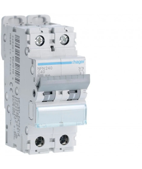 DISJONCTEUR 2P 6-10KA COURBE C 40A 2MODULES