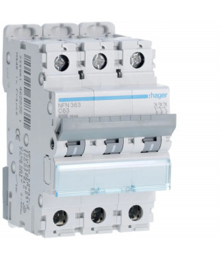 DISJONCTEUR 3P 6-10KA COURBE C 63A 3MODULES
