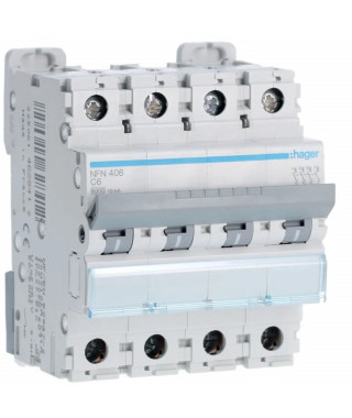 DISJONCTEUR 4P 6-10KA COURBE C 6A 4MODULES