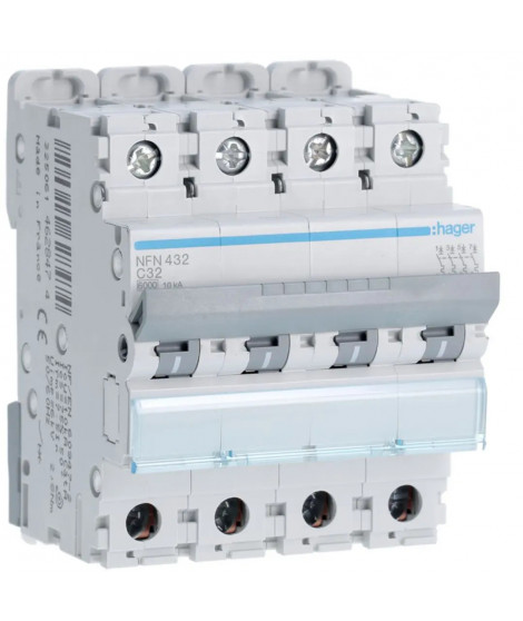 DISJONCTEUR 4P 6-10KA COURBE C 32A 4MODULES