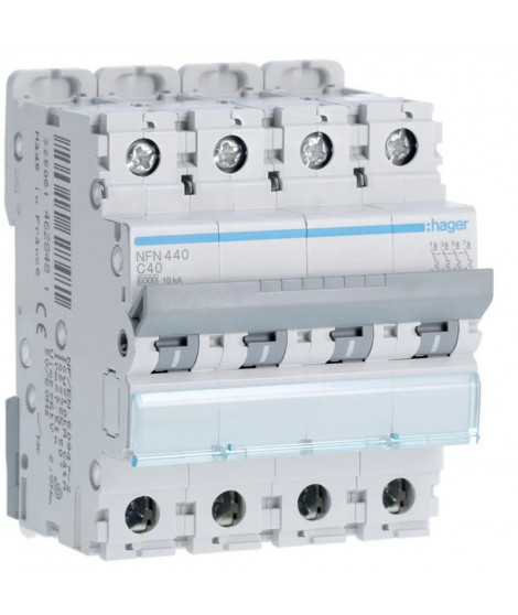 DISJONCTEUR 4P 6-10KA COURBE C 40A 4MODULES