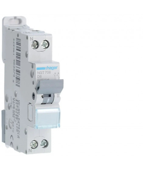 DISJONCTEUR 1P+N 6-10KA COURBE D 6A 1MODULE