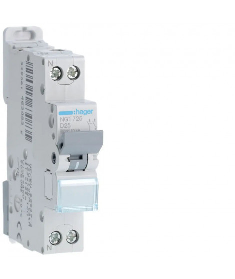 DISJONCTEUR 1P+N 6-10KA COURBE D 25A 1MODULE