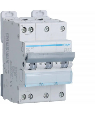 DISJONCTEUR 3P+N 6-10KA COURBE D 10A 3MODULES