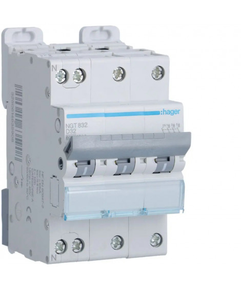 DISJONCTEUR 3P+N 6-10KA COURBE D 32A 3MODULES