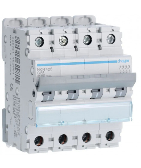 DISJONCTEUR 4P 10-15KA COURBE C 25A 4MODULES