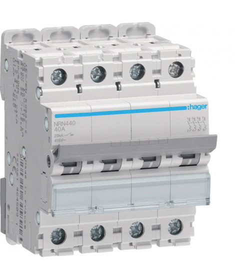 DISJONCTEUR 4P 20KA COURBE C 4 0A 4MODULES