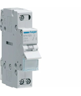 INVERSEUR MODULAIRE 1 POLE 25A, POINT COMMUN AMONT, I-II