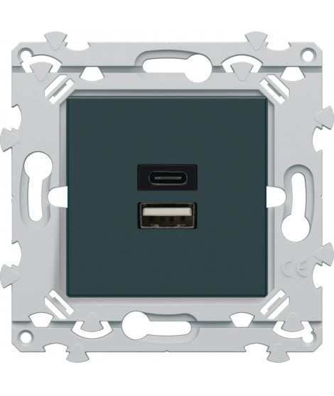 CHARGEUR DBLE USB A+C ANTHRACITE
