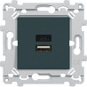 CHARGEUR DBLE USB A+C ANTHRACITE