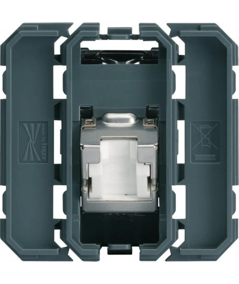 PRISE RJ45 GALLERY CAT.6 STP 2 MODULES INCLINE 45DEG