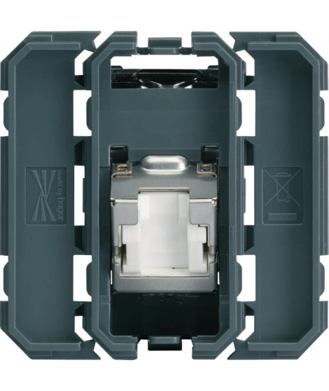 PRISE RJ45 GALLERY CAT.6A STP 2MODULES INCLINE 45DEG
