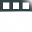 PLAQUE GALLERY 3 POSTES HORIZONTALE 71MM MATIERE MIRROR GLASS