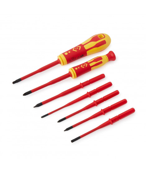 JEU DE TOURNEVIS VDE 1000V A L AMES INTERCHANGEABLE